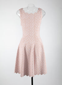 Mesh camée sleeveless dress - Flesh Pink