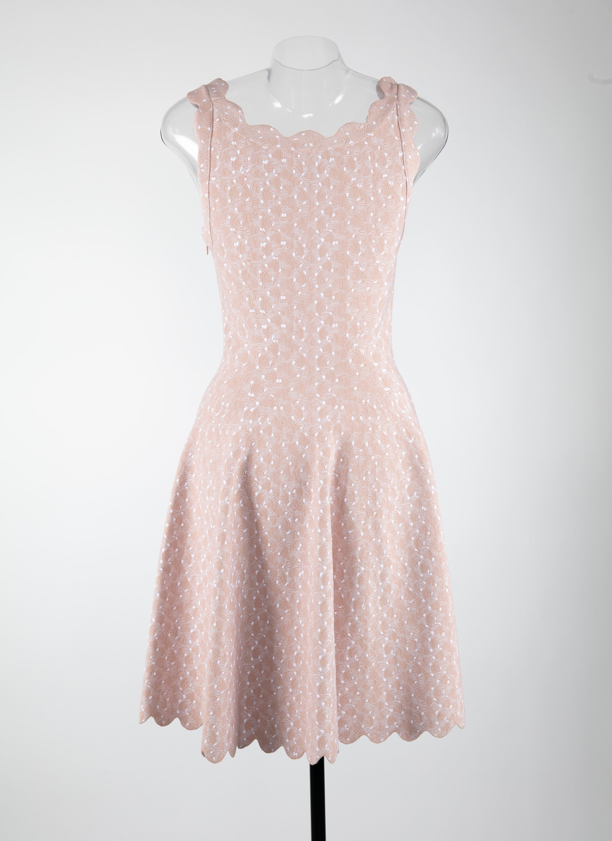 Mesh camée sleeveless dress - Flesh Pink