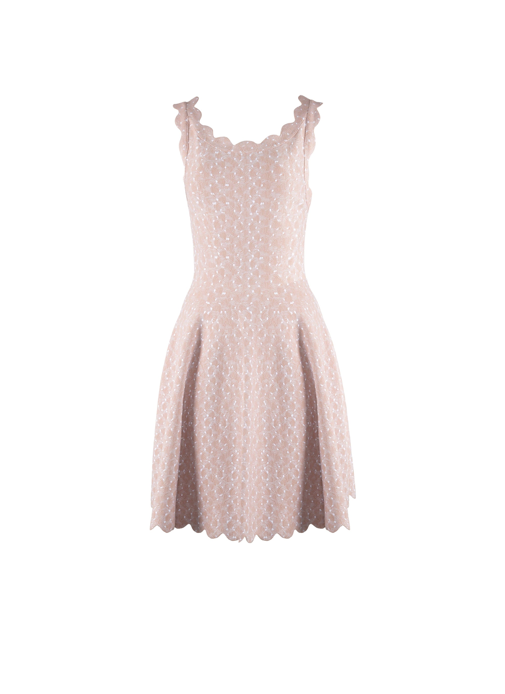 Mesh camée sleeveless dress - Flesh Pink