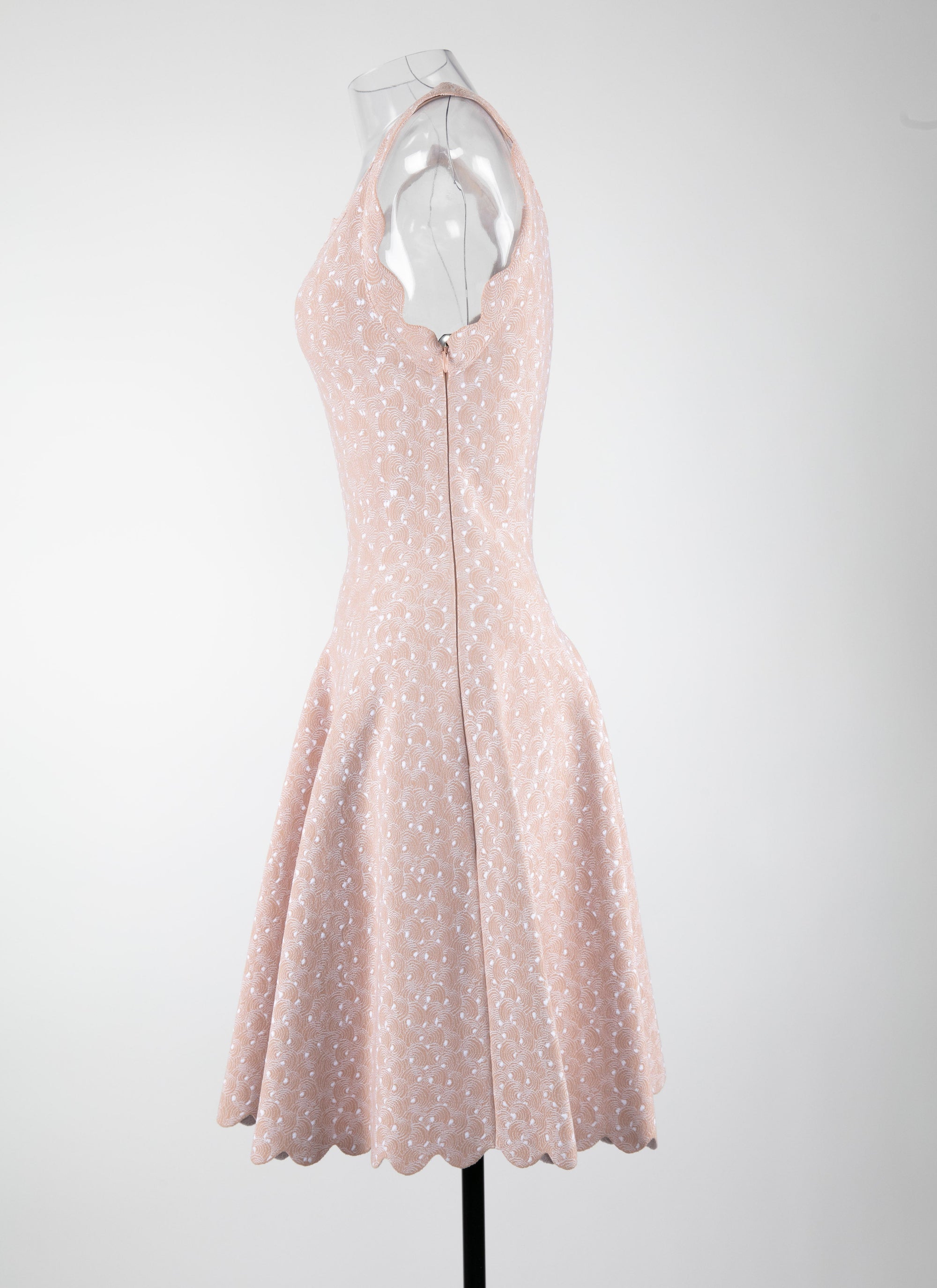 Mesh camée sleeveless dress - Flesh Pink