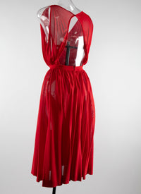 Short dress with plunging V neckline and bare back - Scarlet