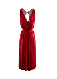 Short dress with plunging V neckline and bare back - Scarlet