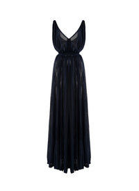Robe longue fluide coupe drapée à dos ouvert - Nuit