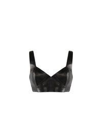 Bra with leather fastening - Black