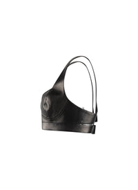 Bra with leather fastening - Black