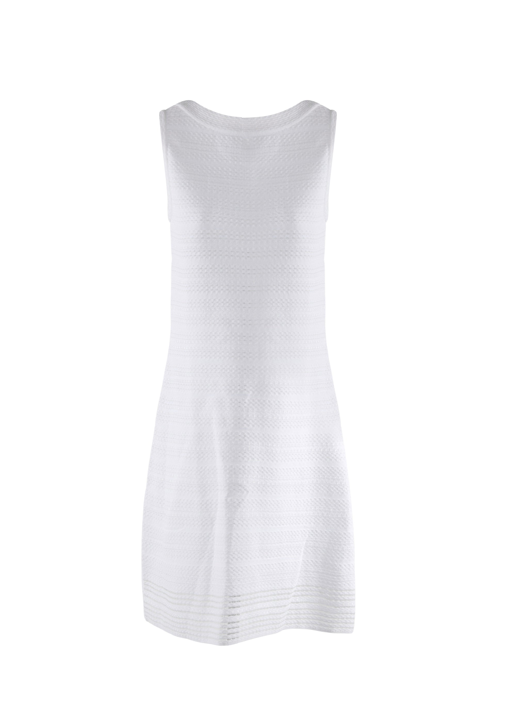 Sleeveless boat-neck tunic - White