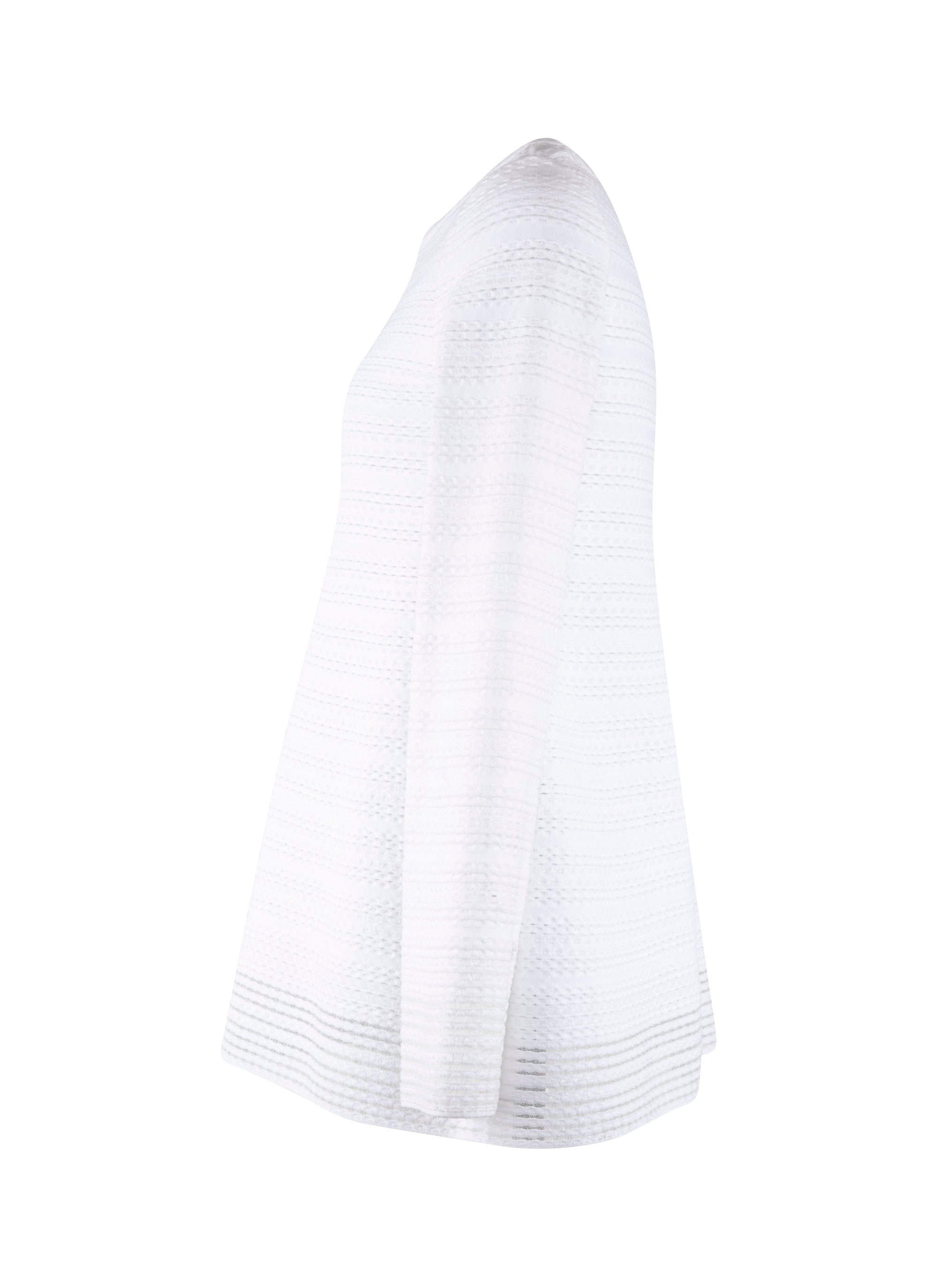 Long Sleeve Knitted Brocade Sweater - White
