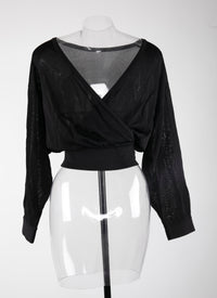 Long-sleeved knitted goddess jumper - Black intense