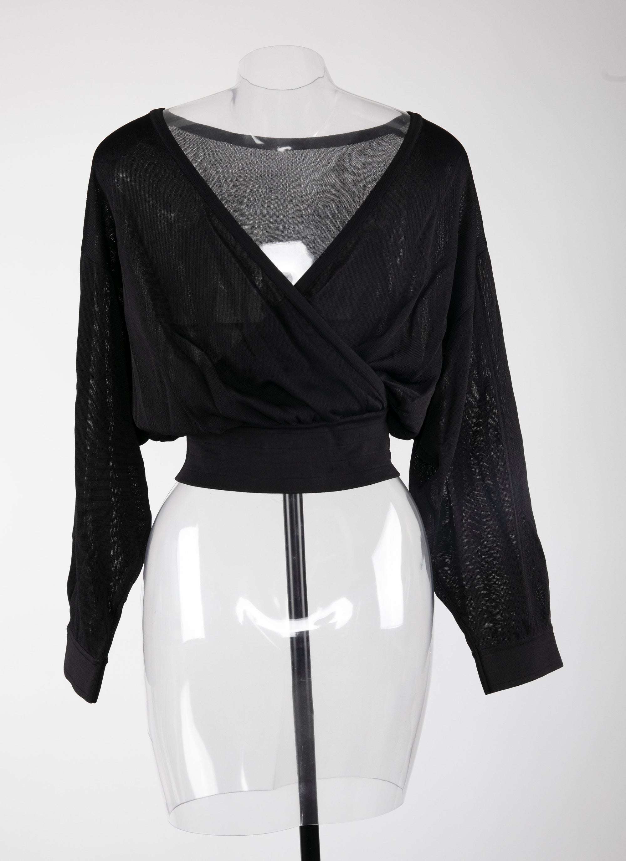 Long-sleeved knitted goddess jumper - Black intense