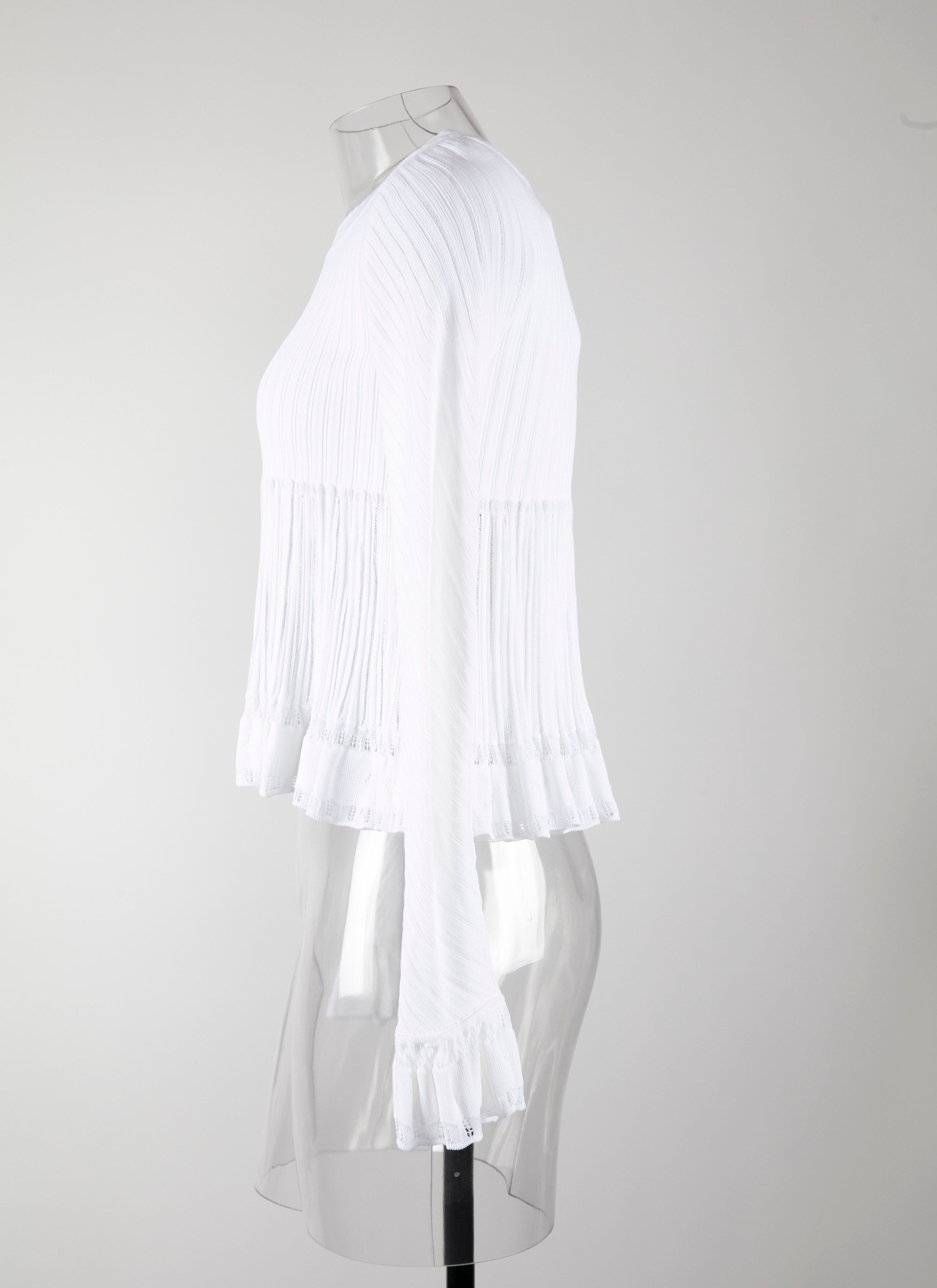 Long-sleeved knitted jumper Falbalas - White