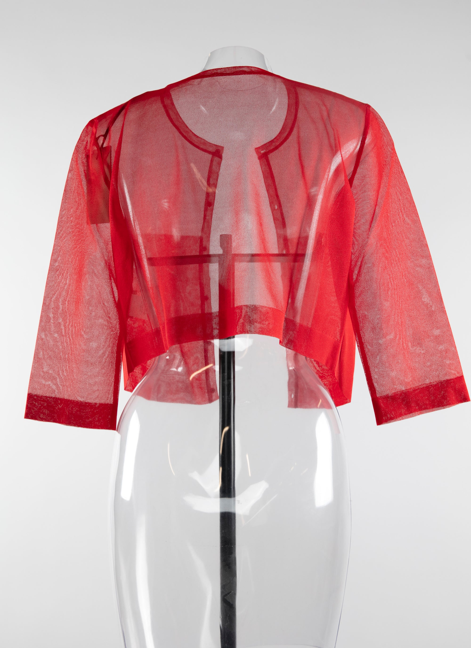 Silk short-sleeved cardigan - Scarlet