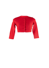 Long-sleeved knitted button-down cardigan - Scarlet