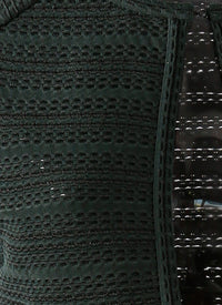 Knitted Brocade short sleeve cardigan - Imperial Green