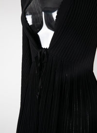 Mesh Falbalas long sleeve cardigan - Black intense