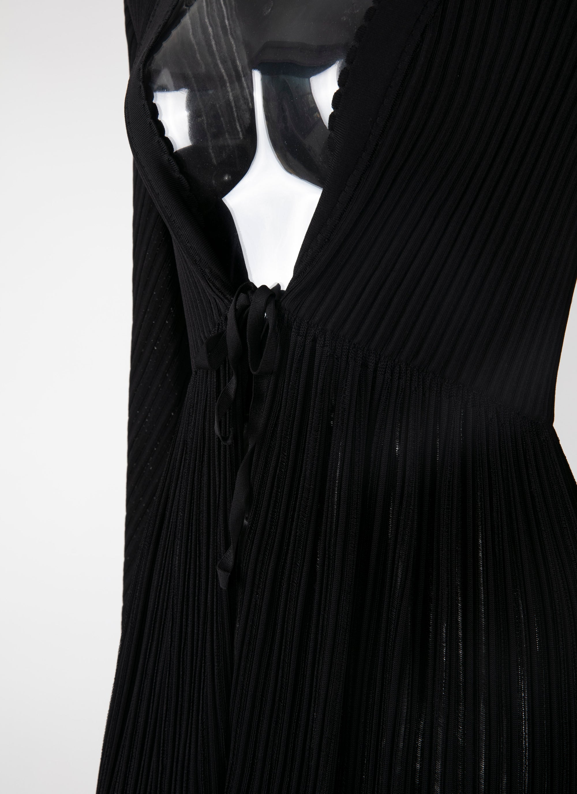 Mesh Falbalas long sleeve cardigan - Black intense