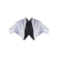 Knitted Pagoda short-sleeved bolero - White & Blue