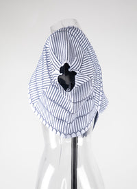 Knitted Pagoda short-sleeved bolero - White & Blue