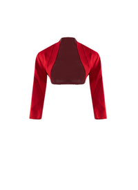 Knitted Trianon 3/4-sleeve bolero - Scarlet