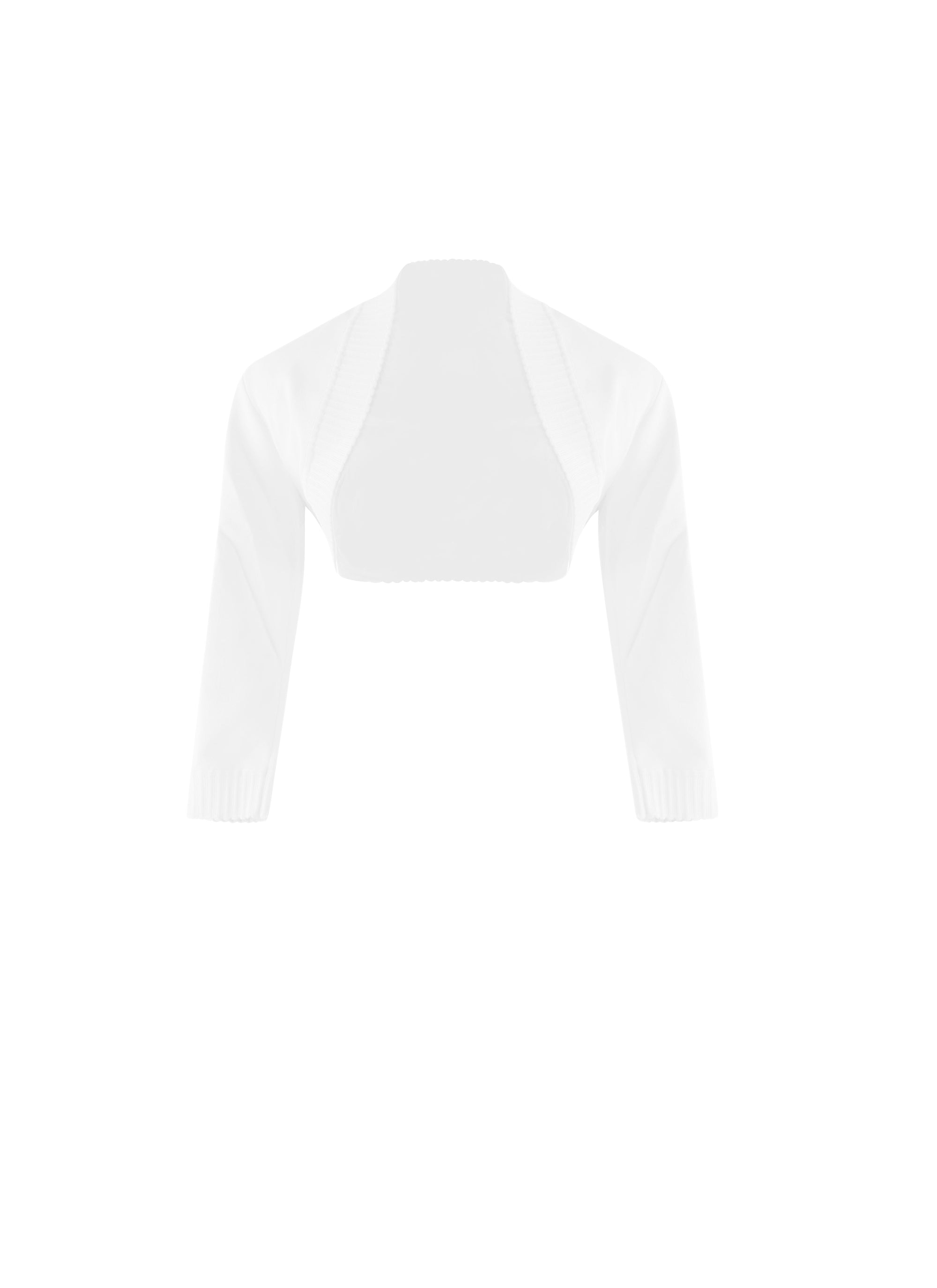 3/4 Sleeve Trianon Knitted Bolero - White