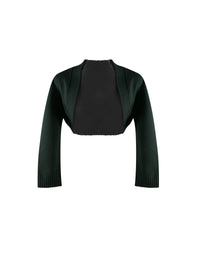 Knitted Trianon 3/4-sleeve bolero - Imperial Green