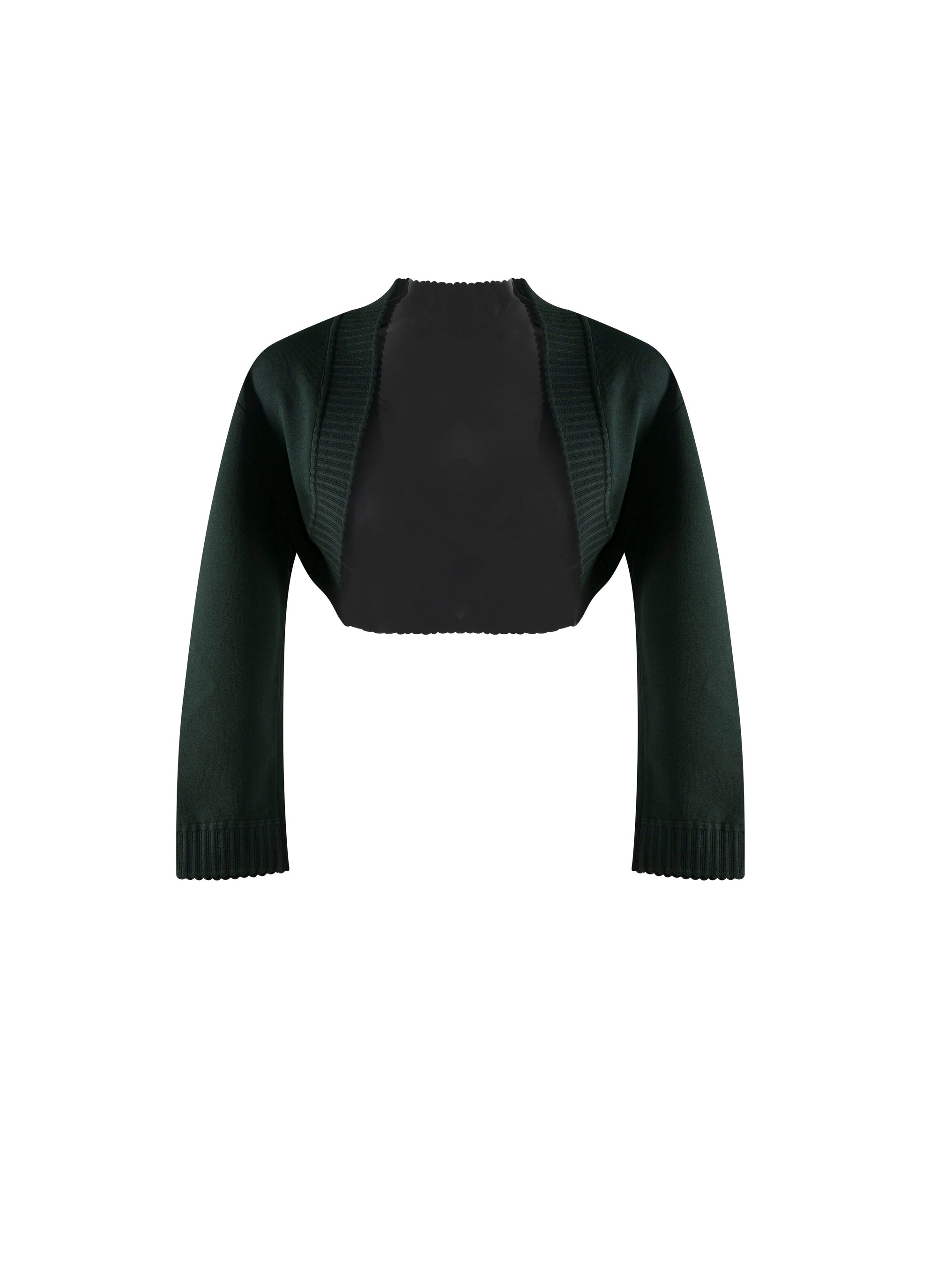 Knitted Trianon 3/4-sleeve bolero - Imperial Green