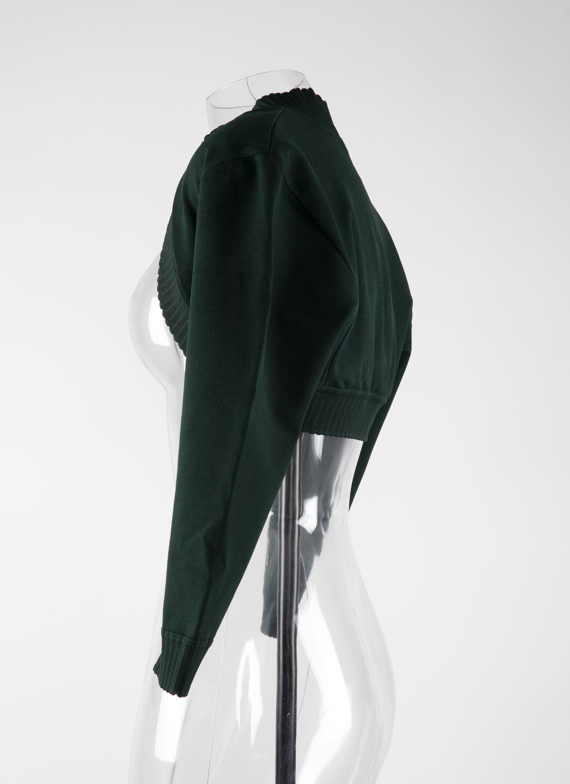 Knitted Trianon 3/4-sleeve bolero - Imperial Green