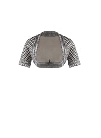 Knitted Rocaille short-sleeved bolero - Ivory & Black