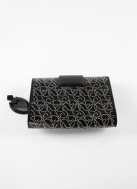 Simone leather clutch bag - Black intense