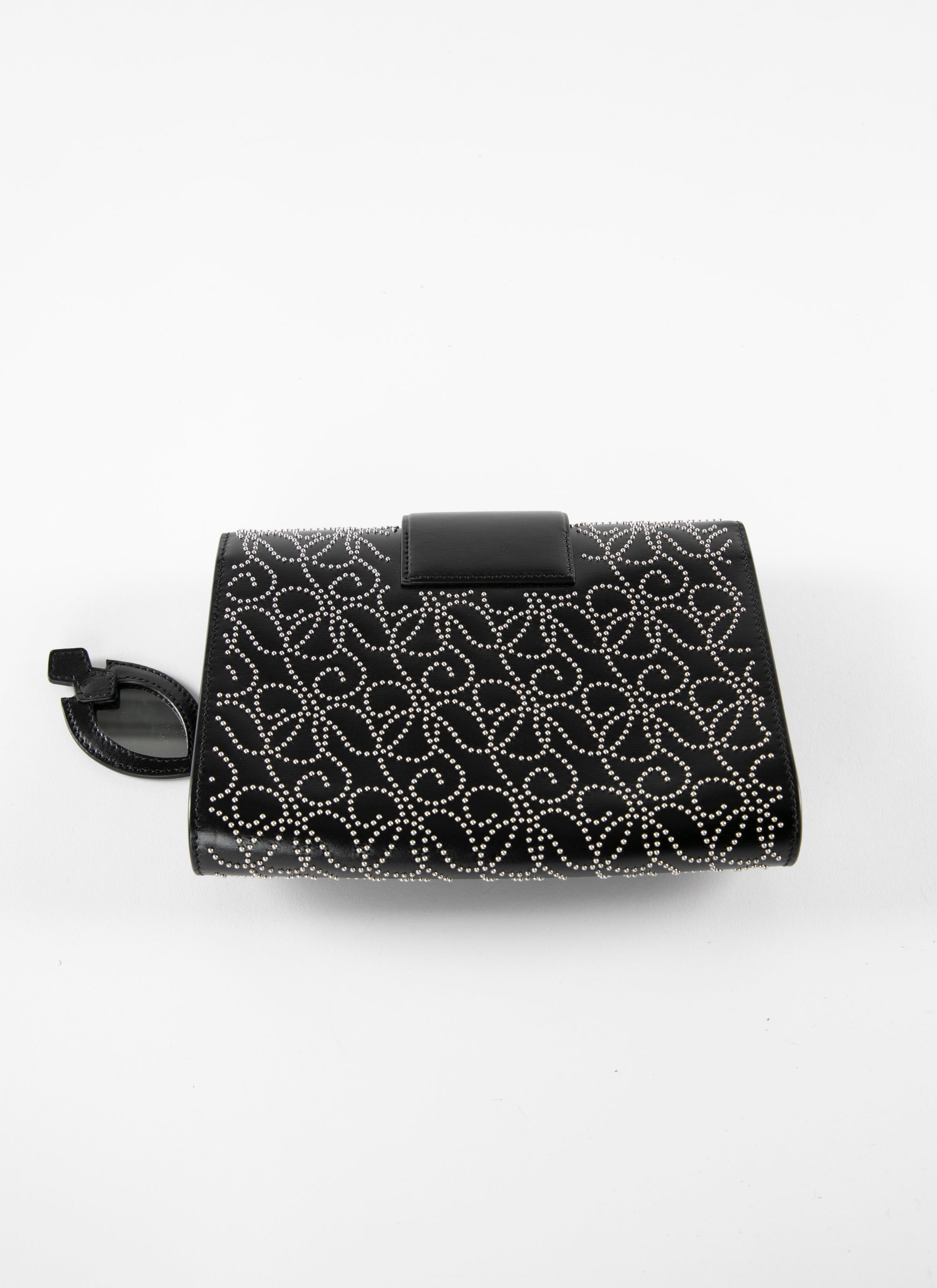 Simone leather clutch bag - Black intense
