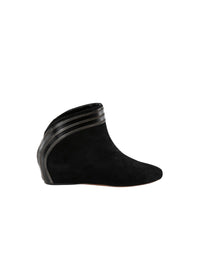 Open-toe two-tone leather ankle boots - Black & Silver