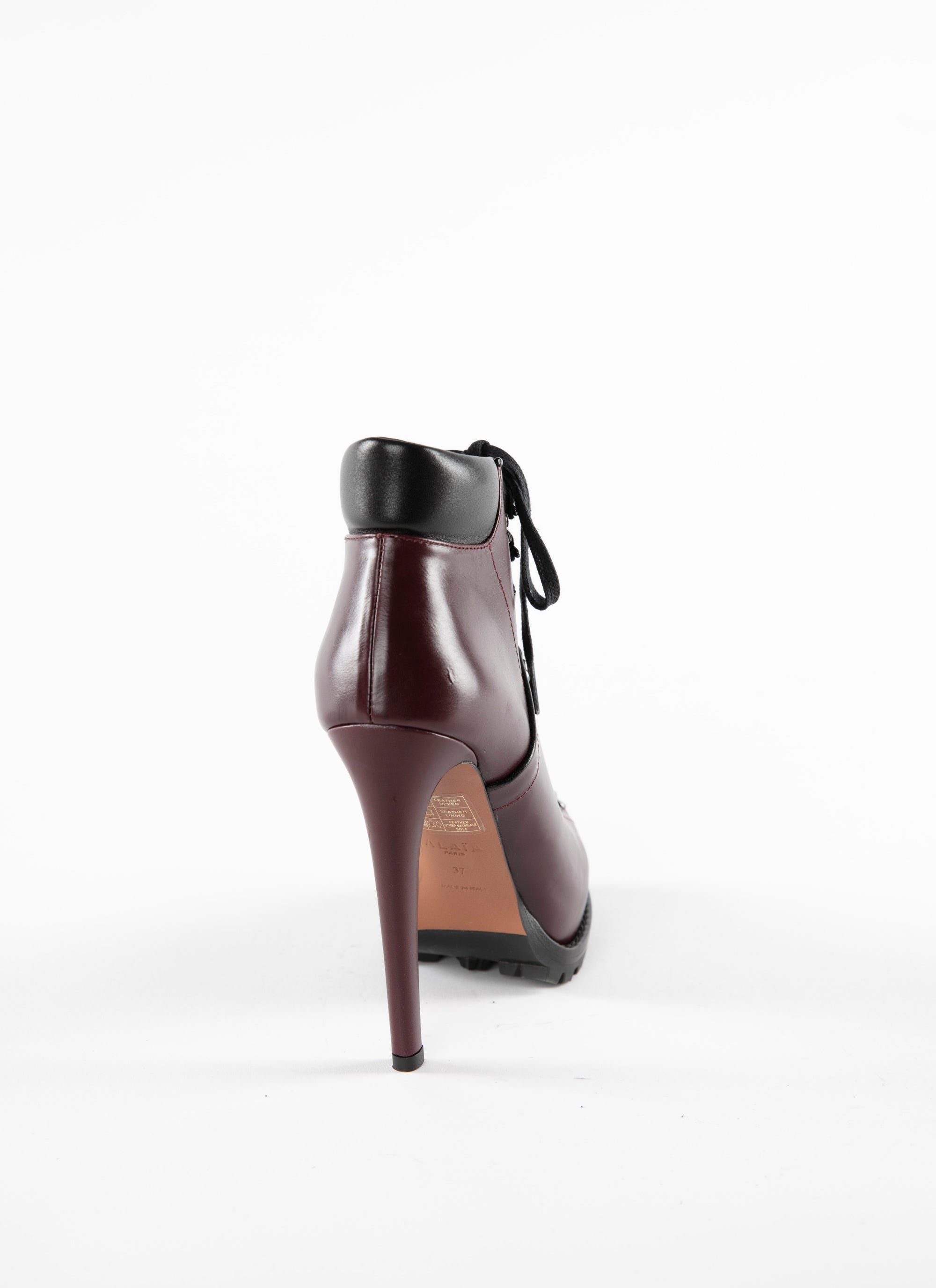 130 leather ankle boots - Bordeaux