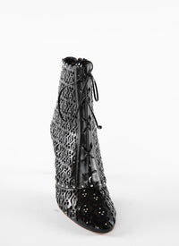 90 leather ankle boots - Black intense