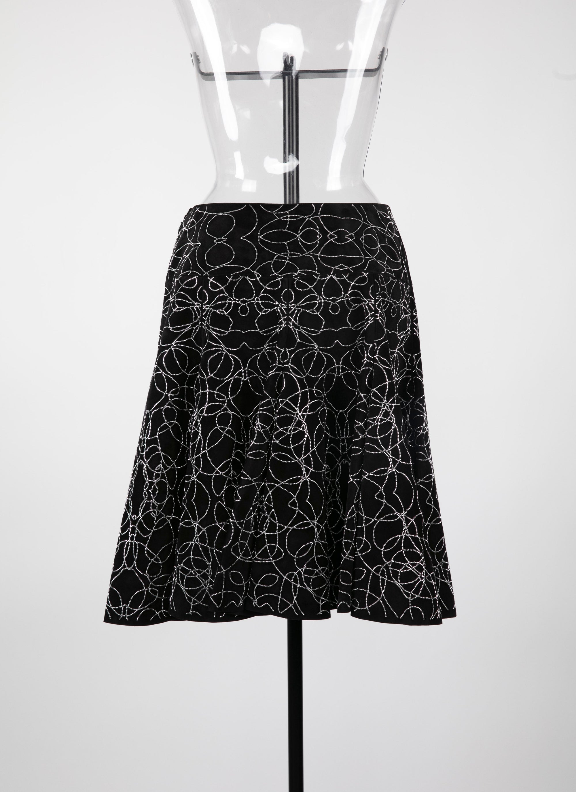 Rainbow skirt in leather - Black & Silver