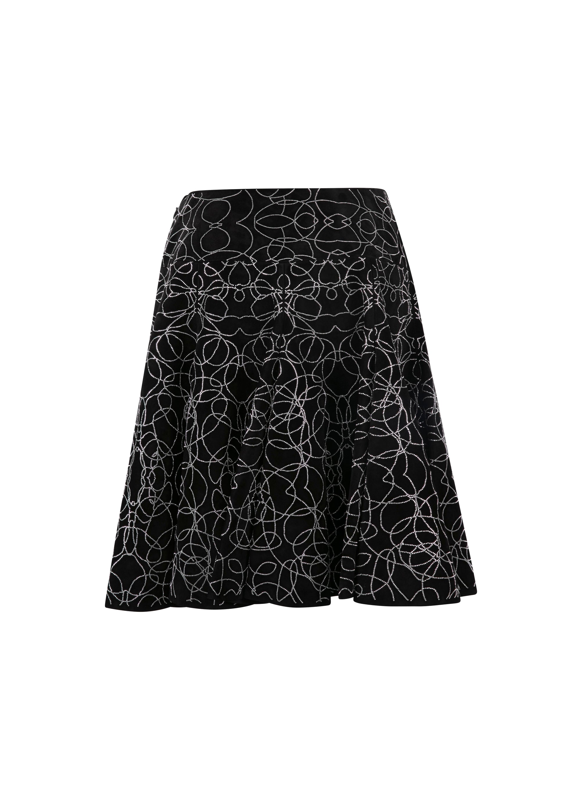 Leather Rainbow Skirt - Black & Silver