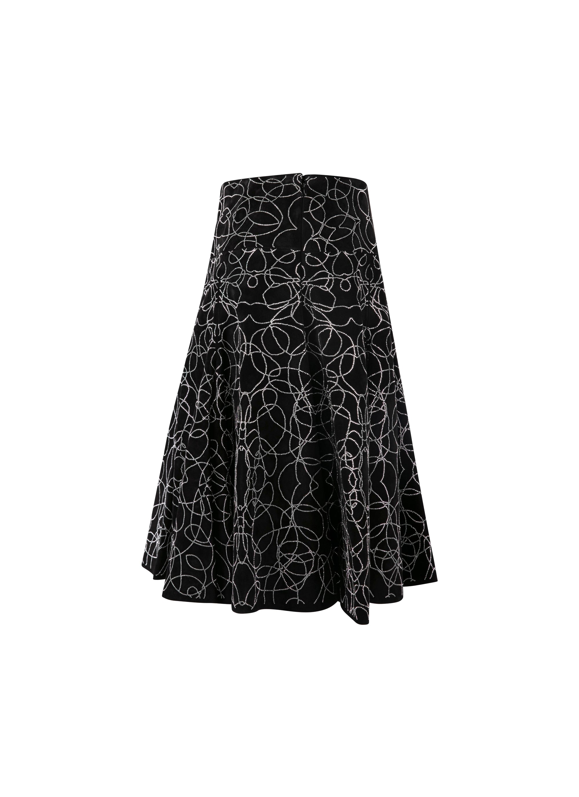 Leather Rainbow Skirt - Black & Silver