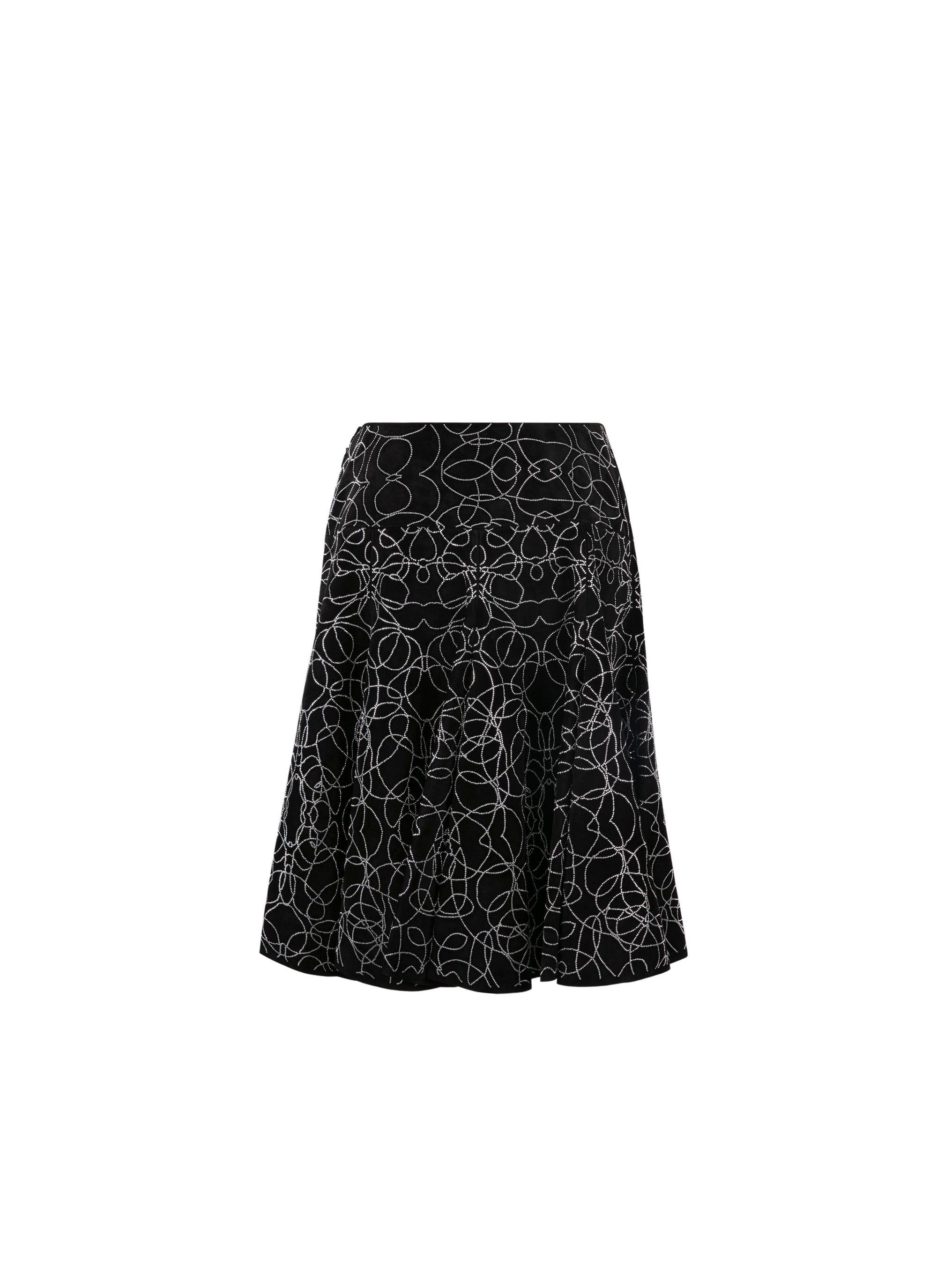 Leather Rainbow Skirt - Black & Silver