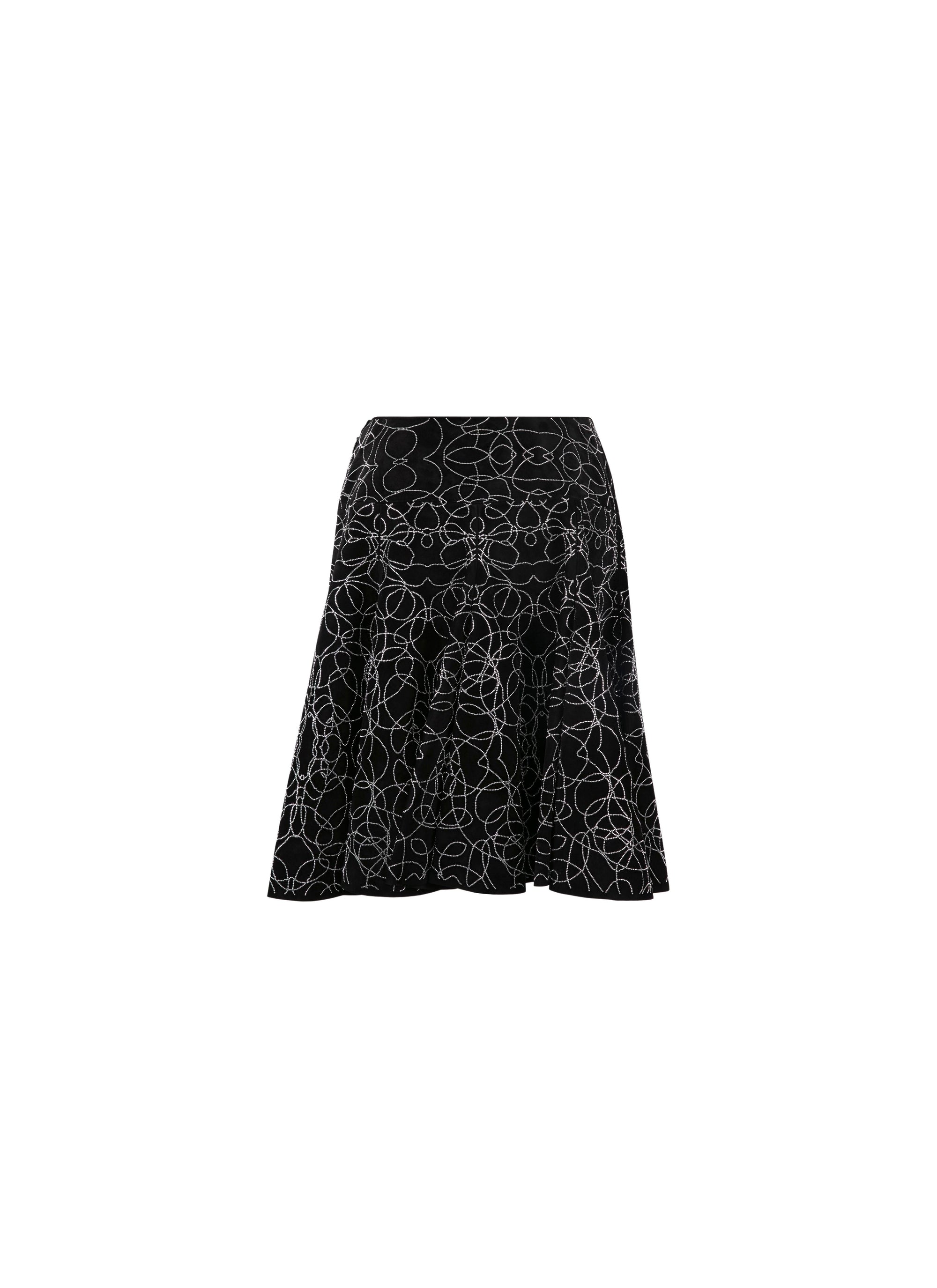 Rainbow skirt in leather - Black & Silver