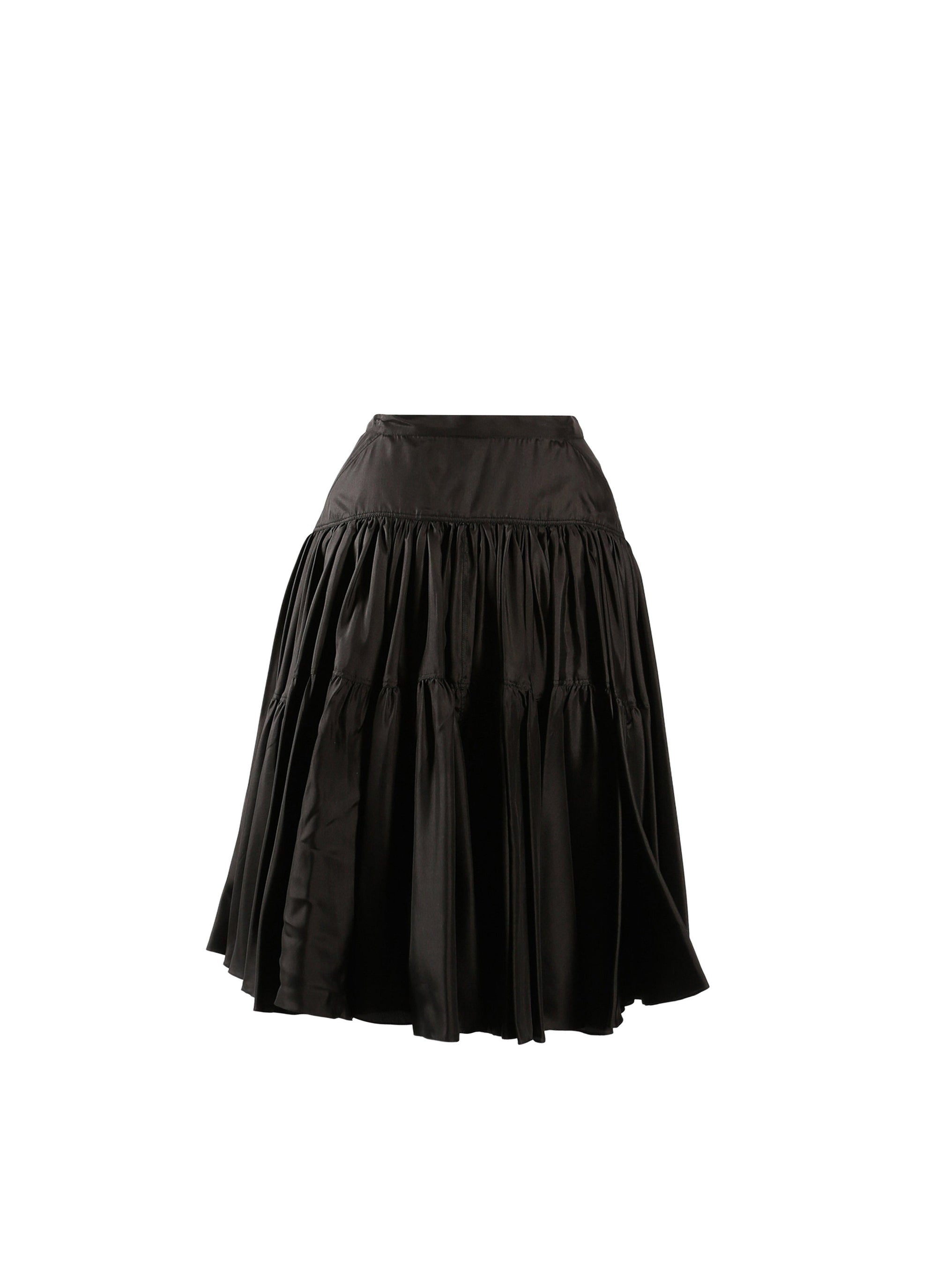 Short silk skirt with gathered detail - Black intense