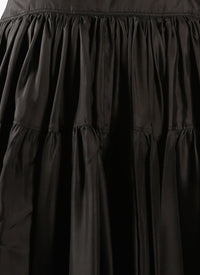 Short silk skirt with gathered detail - Black intense