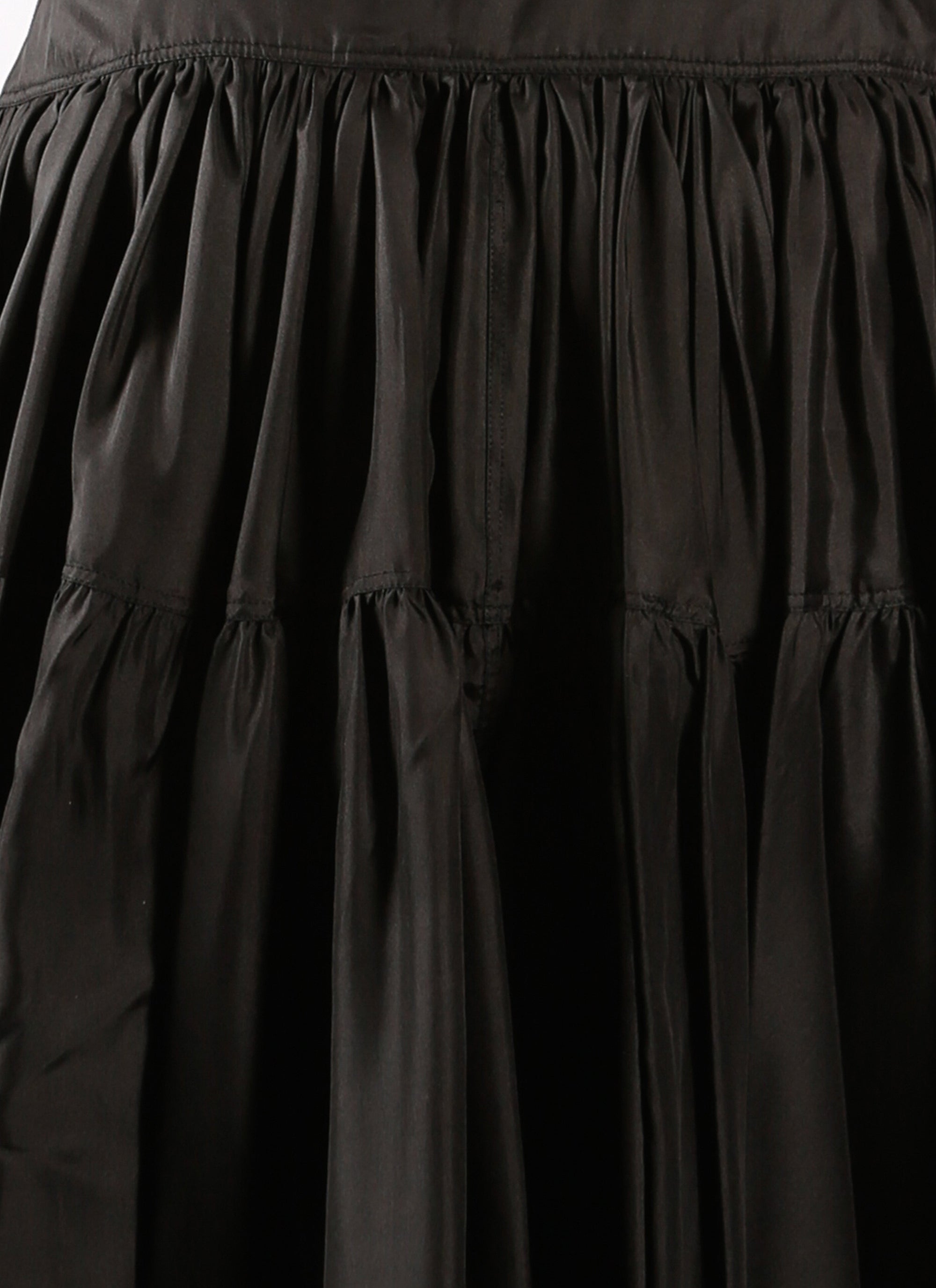 Short silk skirt with gathered detail - Black intense