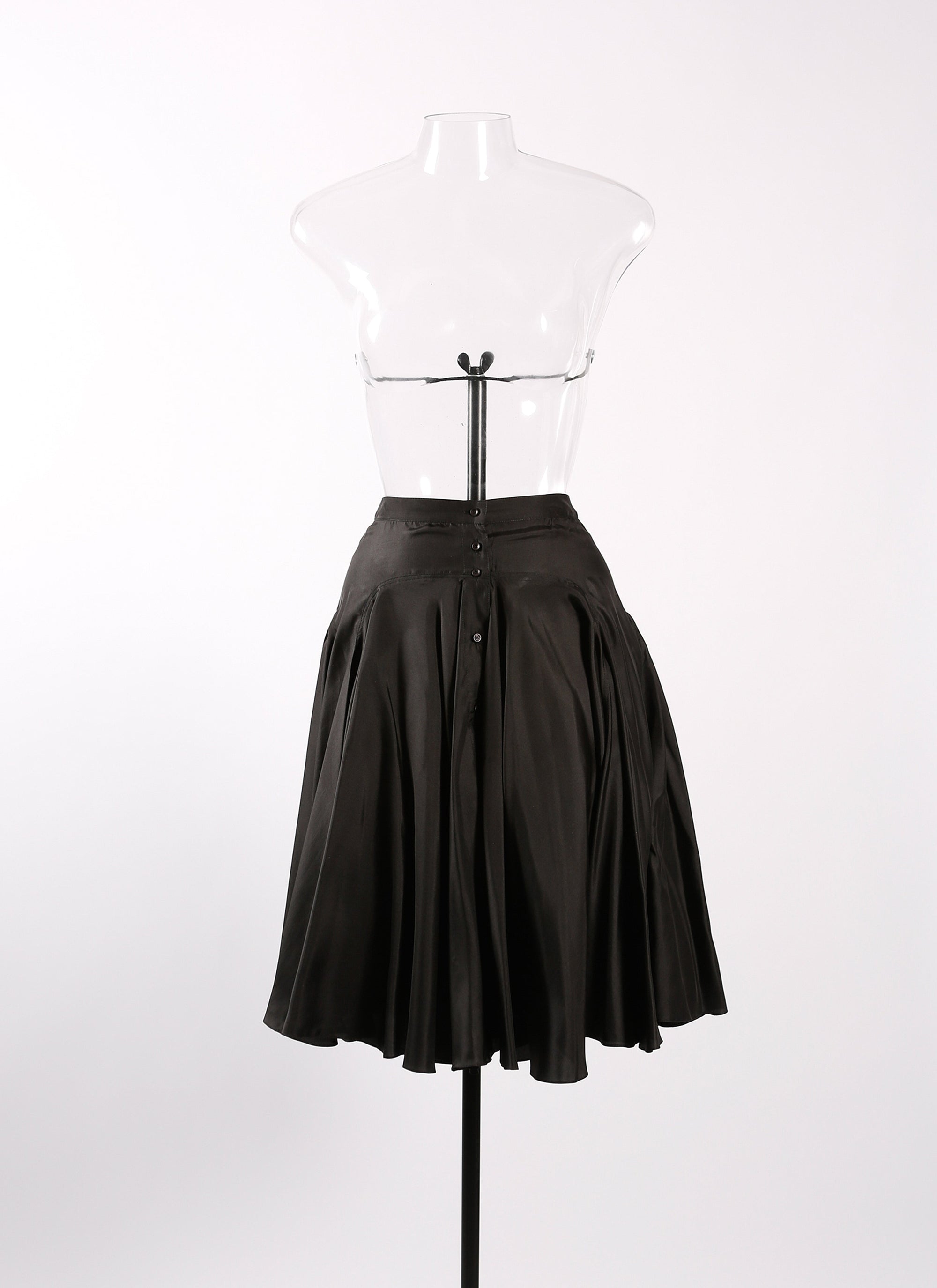 Short silk skirt with gathered detail - Black intense