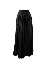 Long buttoned skirt with seam detail - Intense Black