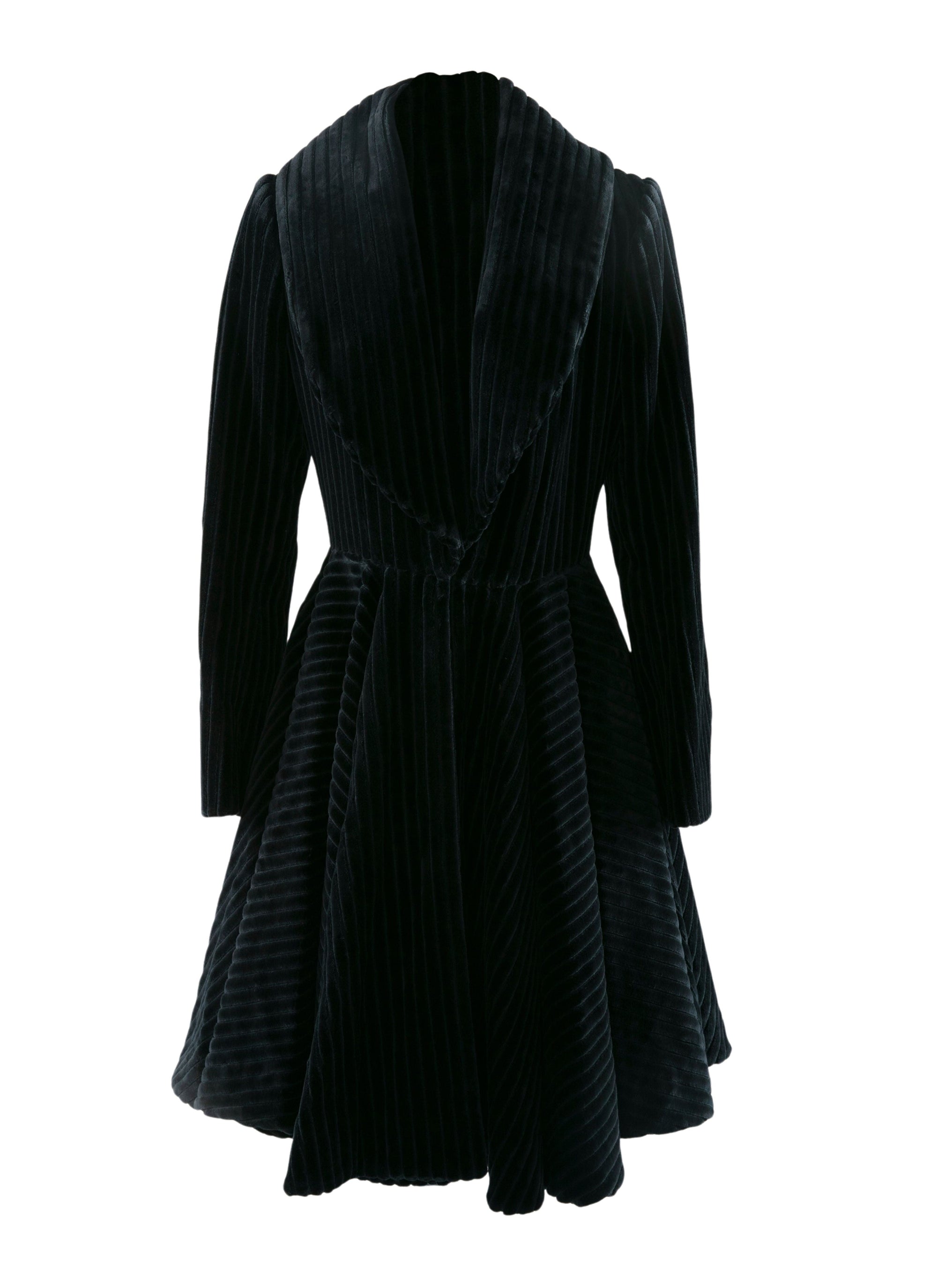 Manteau en velours évasé - Nuit