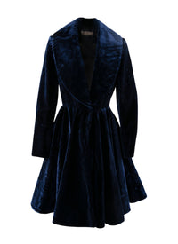 Flared velvet coat - Royal Blue