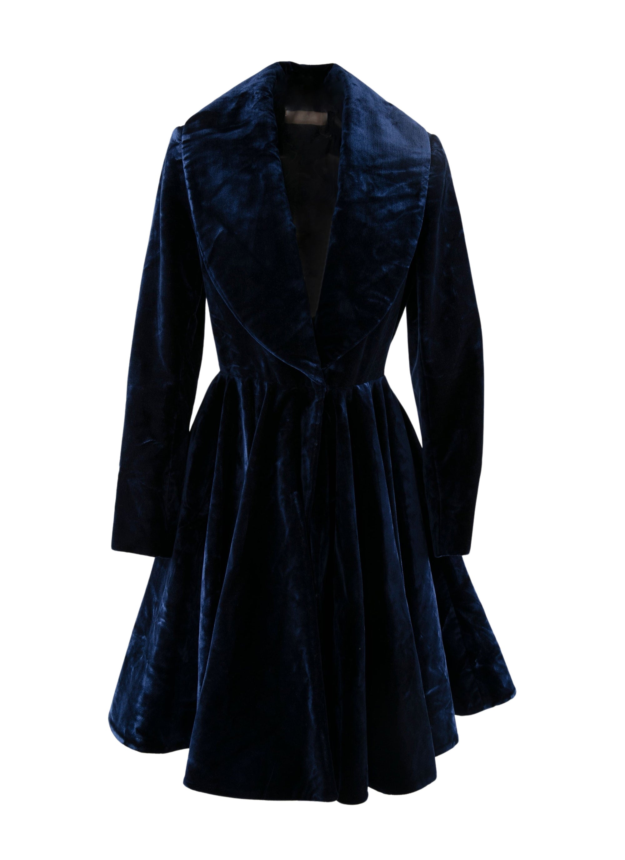 Flared velvet coat - Royal Blue