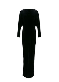 Long-sleeved button-back dress - Black intense
