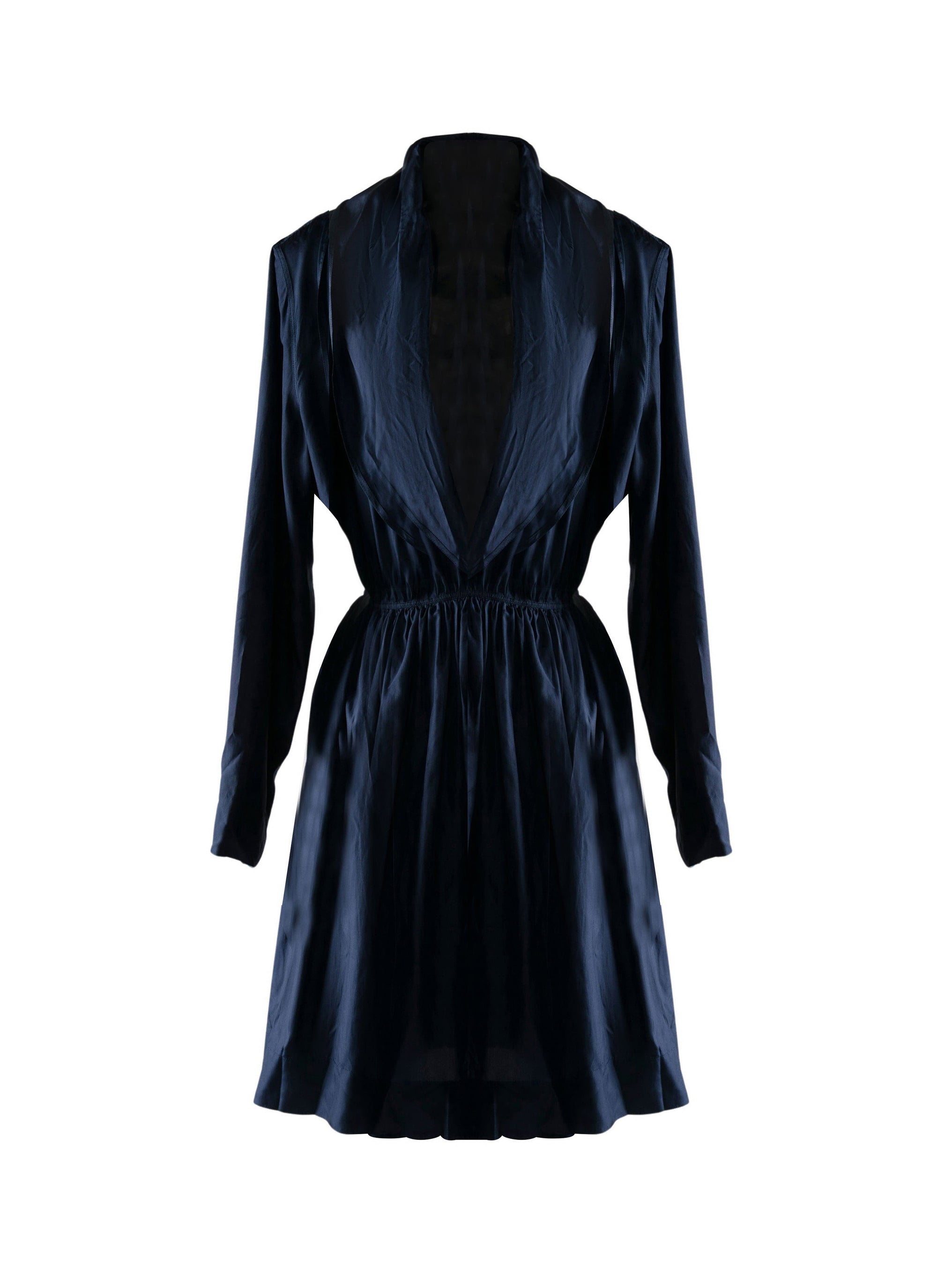 Silk long sleeve dress - Navy