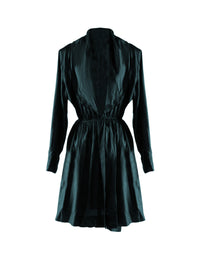 Silk long sleeve dress - Dark petroleum