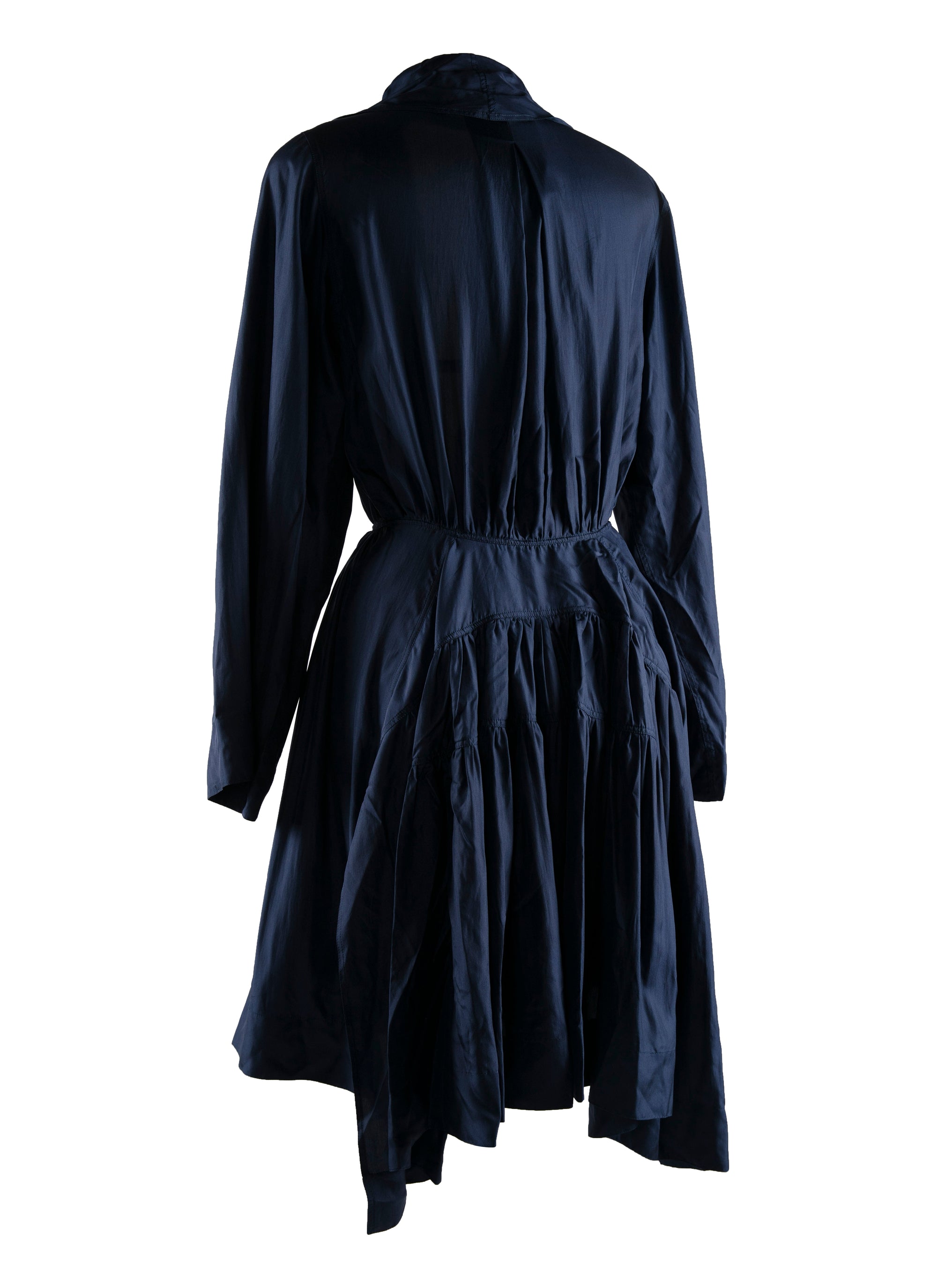 Silk long sleeve dress - Navy