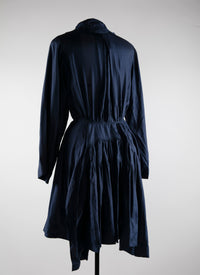 Silk long sleeve dress - Dark petroleum